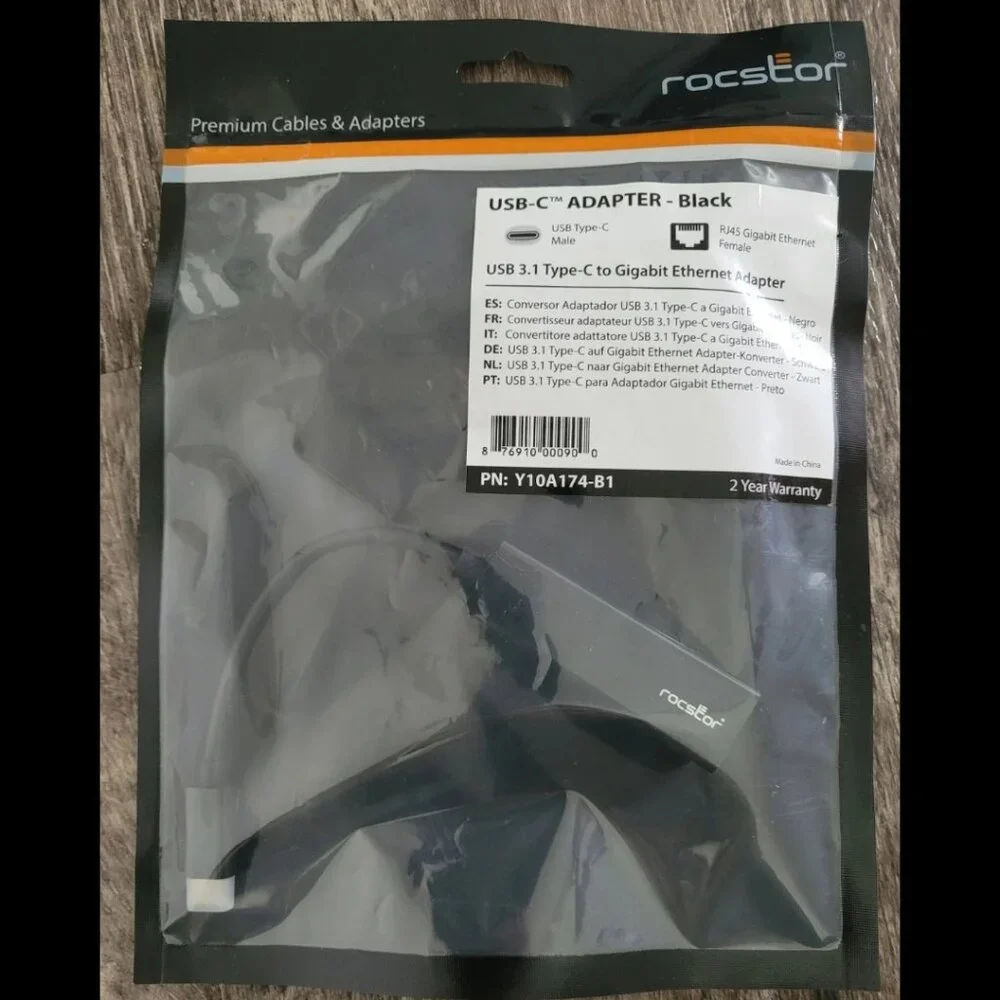 SEALED - Rocstor Premium USB-C 3.1 Male To RJ45 Gigabit Ethernet Female Adapter